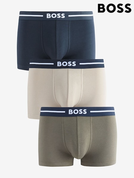 BOSS Beige Stretch Cotton 3-Pack Boxers (AV4161) | AED131