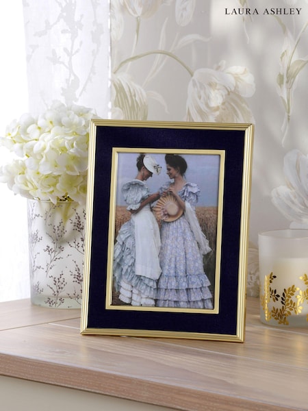 Laura Ashley Brass/Navy Harrison 4" X 6" Photo Frame (AV4277) | €31