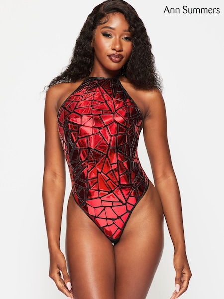 Ann Summers Red Glass Heart Sequin Bodysuit (AV4303) | AED130