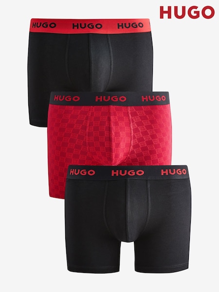 HUGO Natural Logo Waistband Cotton Boxers 3 Pack (AV4319) | ₪211