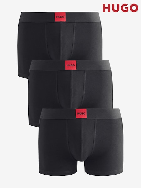 HUGO Black Logo Waistband Cotton Boxers 3 Pack (AV4321) | ₪226
