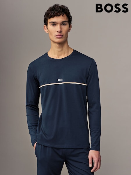 BOSS Blue Signature Stripe Logo Long Sleeve T-Shirt (AV4346) | €31