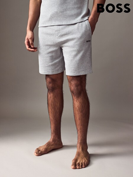 BOSS Grey Cotton-Blend Waffle-Structure Pyjama Shorts (AV4353) | ₪229