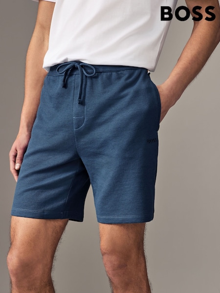 BOSS Blue Waffle Structure Cotton Shorts (AV4359) | €30