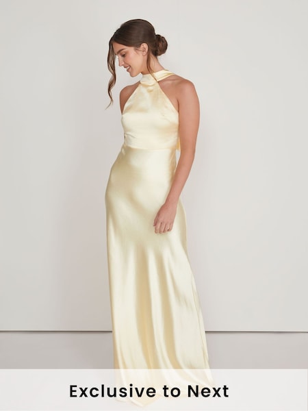 Six Stories Halter Neck Satin Bridesmaid Dress (AV4457) | ‏649‏₪
