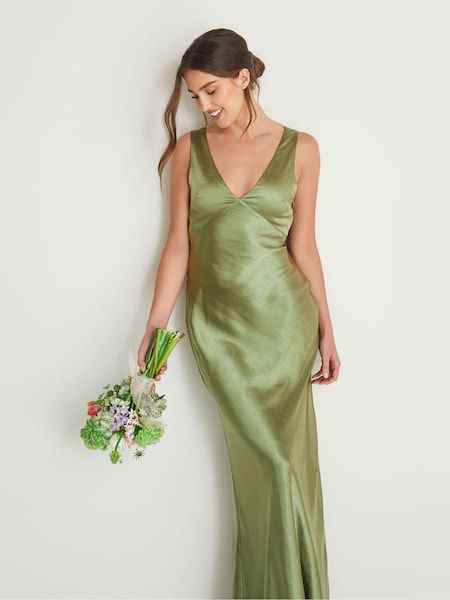 Six Stories Twist Back Satin Flower Girl Dress (AV4461) | €171