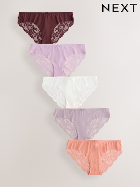 Neutraali - Ei näkyviä pikkuhousujen rajoja Lace Back Lyhyet alushousut 5 Pack (AV4538) | €36