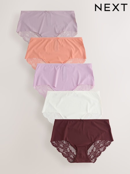 Neutraali - Ei näkyviä pikkuhousujen rajoja Lace Back Lyhyet alushousut 5 Pack (AV4553) | €42