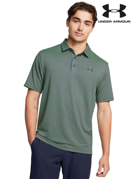 Under Armour Green Golf Playoff 3.0 Stripe Polo Shirt (AV4620) | €66