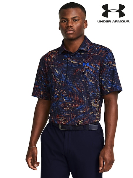 Under Armour Navy Golf Playoff 3.0 Printed Polo Shirt (AV4622) | €72