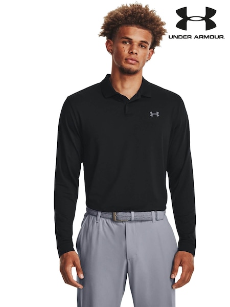 Under Armour Black Golf Matchplay Long Sleeve Polo Shirt (AV4628) | €66