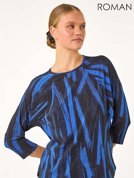 Roman Abstract Print Plisse Stretch Top (AV4692) | 22 €