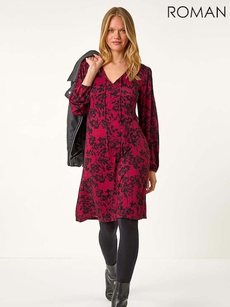 Roman Floral Jersey Swing Dress (AV4726) | R$ 510