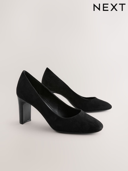 Black Standard/Wide Fit Forever Comfort® Round Toe Block Court Shoes (AV4731) | 153 QAR