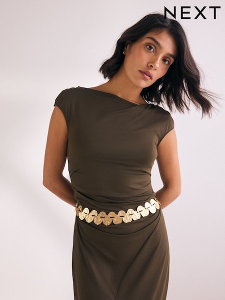 Gold Hammered Disc Rope Belt (AV4781) | €29