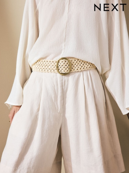 Natural - Crochet Wide Belt (AV4792) | 21 €