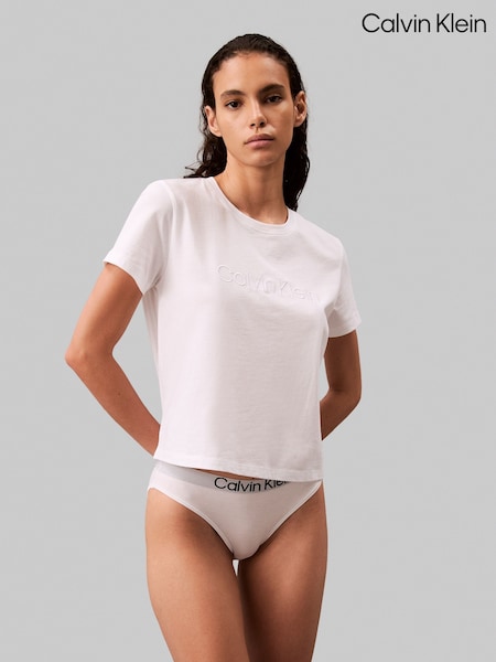 Calvin Klein White Tonal Logo 100% Cotton T-Shirt (AV4825) | €46