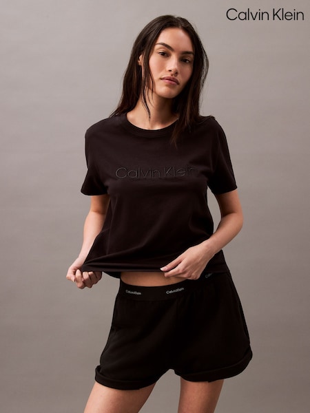 Negro - Calvin Klein Tonal Logo 100% Cotton T-Shirt (AV4827) | 45 €