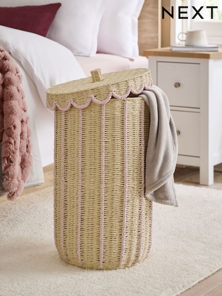 Pink Stripe Laundry Basket (AV4902) | 333 QAR
