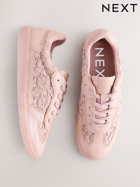 Румяно-розовая вышивка - Forever Comfort® Slim Lace Up Trainers (AV4926) | €41