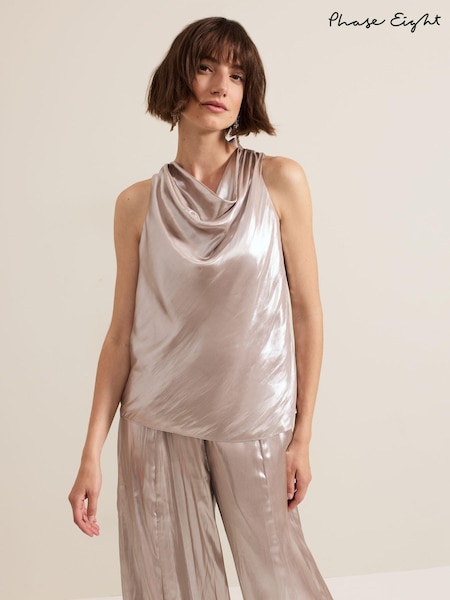 Phase Eight Silver Adrina Metallic Top (AV5036) | 185 QAR