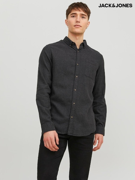 Harmaa - Jack & Jones Melange 100% Cotton Shirt (AV5052) | €38
