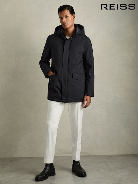 Reiss Navy Lucan Hooded Zip-Through Padded Jacket (AV5067) | €479
