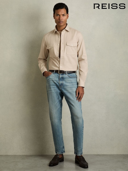 Reiss Stone Whisper Stretch-Cotton Twill Twin-Pocket Overshirt (AV5084) | €170