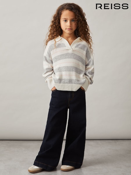 Reiss Eden Wool-Blend Striped Collared Jumper With Cashmere (AV5110) | ‏274 د.إ.‏
