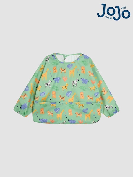 JoJo Maman Bébé Green Safari Sleeved Bib (AV5216) | $16