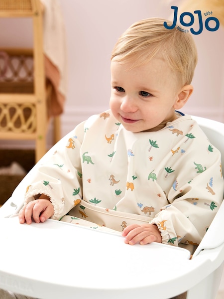 JoJo Maman Bébé Neutral Dino Sleeved Bib (AV5221) | $16
