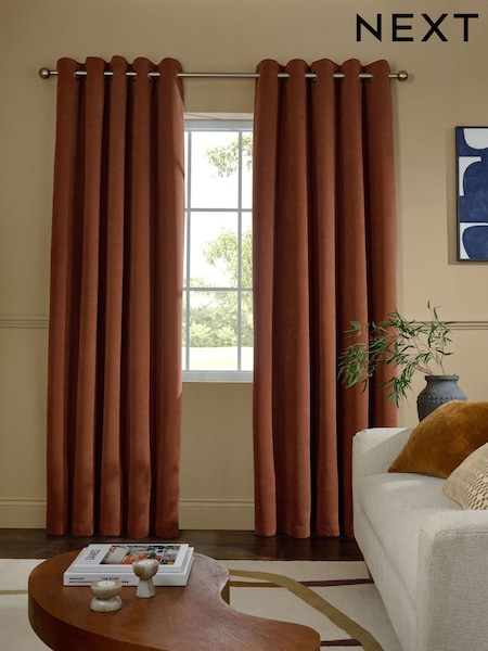 Textured Embossed Faux Suede Eyelet Curtains (AV5291) | 81 € - 196 €