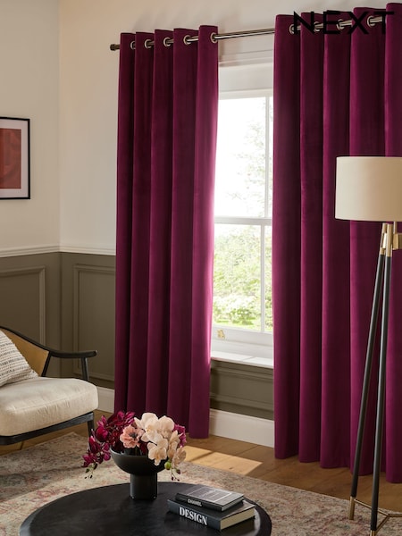 Pink Berry Matte Velvet Blackout/Thermal Curtains (AV5314) | €56 - €151