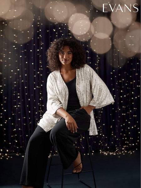Золотой - Evans Gold Sequin Kimono (AV5397) | €35