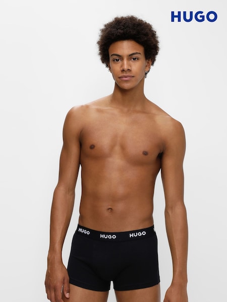HUGO Black Logo-Waistband Stretch Cotton Trunks 3 Pack (AV5419) | €60