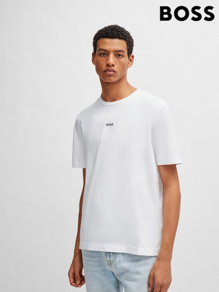BOSS White Relaxed Fit Logo T-Shirt (AV5437) | AED262