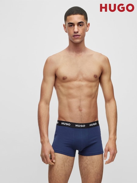 HUGO Blue Logo-Waistband Stretch Cotton Trunks 3 Pack (AV5447) | €60
