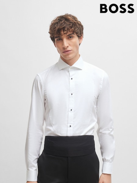 BOSS White Slim Fit Stretch Poplin Oxford Shirt (AV5479) | kr3 350