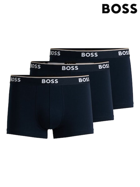 Bleumarin albastru - BOSS Power Stretch Cotton 3 Pack Boxers (AV5482) | 313 LEI