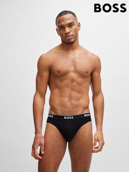 שחור - Boss Power Stretch Cotton 3 Pack Briefs (AV5484) | ‏247‏₪