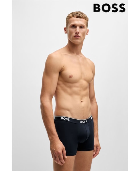 Albastru - BOSS Power Stretch Cotton 3 Pack Boxers (AV5498) | 313 LEI