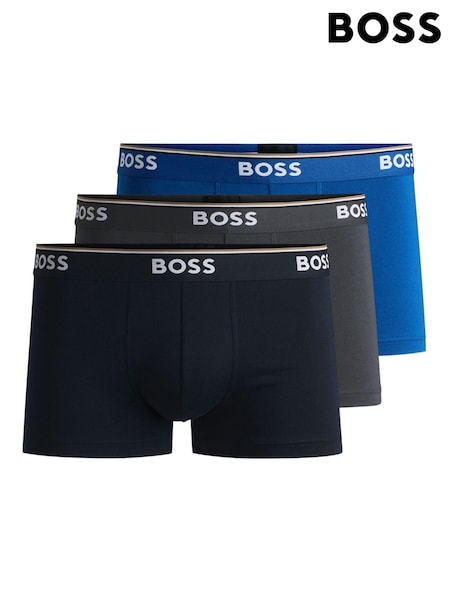 Темно-синий/серый/голубой - BOSS Power Stretch Cotton 3 Pack Boxers (AV5505) | €56