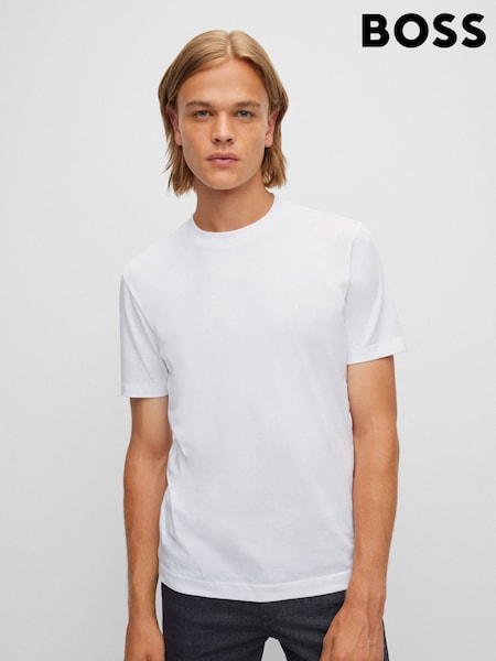 BOSS White Thompson Rubber Chest Logo T-Shirt (AV5520) | €75