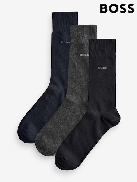 BOSS Nude Logo Regular Length 3 Pack Socks (AV5549) | €25