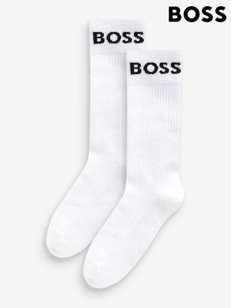 BOSS White Quarter Length 2 Pack Socks (AV5552) | €20