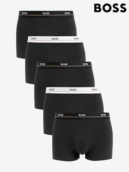 Negru - BOSS Essential Stretch Cotton 5 Pack Boxers (AV5579) | 514 LEI