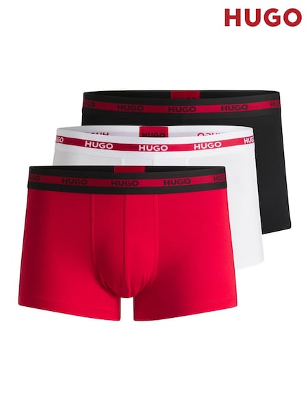 HUGO Red Logo Waistband Stretch Cotton Trunks 3 Pack (AV5589) | €64