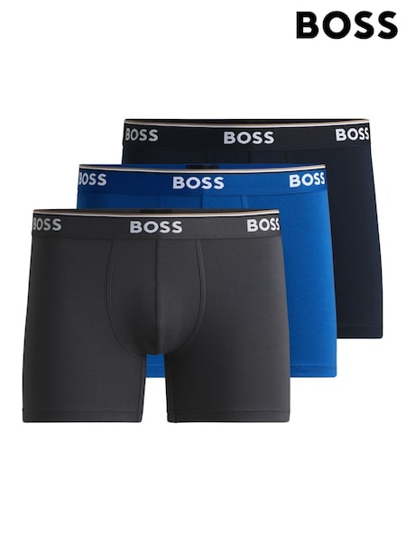 Бело-синяя - BOSS Power Stretch Cotton 3 Pack Boxers (AV5596) | €56