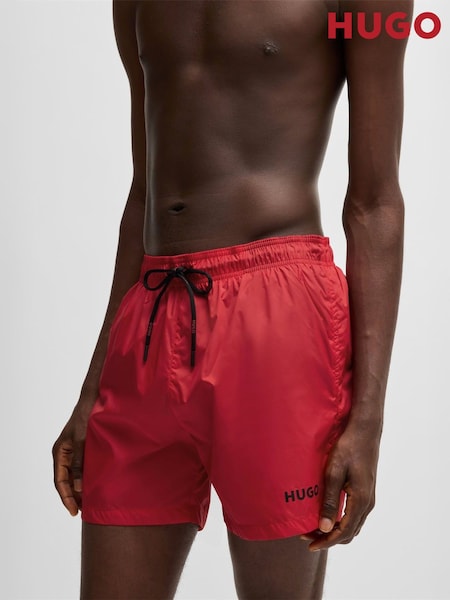HUGO Pink Hugo Contrast Logo Lined Swim Shorts (AV5602) | kr700