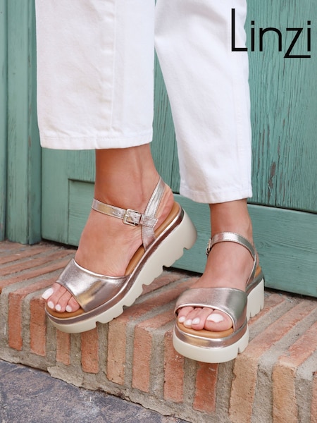 Розовый - Linzi Nyla Front Strap Platform Sandals (AV5620) | €56